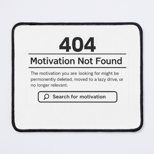 Item preview, 404 Motivation Not Found – Minimal Tech Humor Sticker designed and sold by silentCommit.