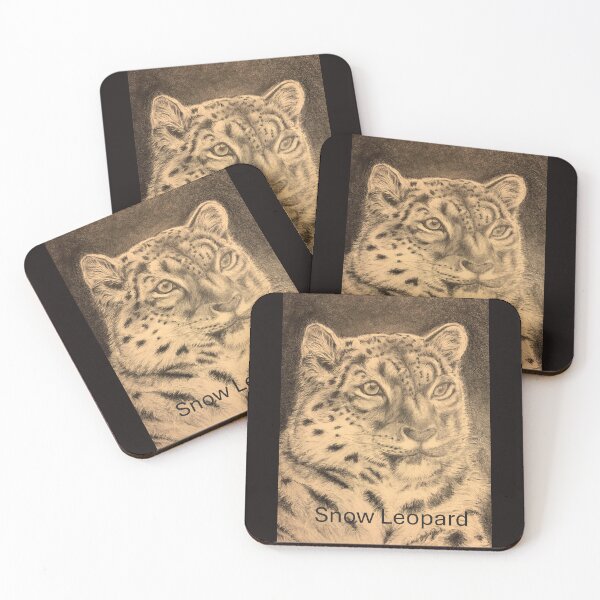 Item preview, Snow Leopard drawing in Graphite Pencil designed and sold by BirdsandMoreArt.