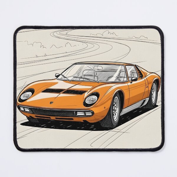 Item preview, Lamborghini Miura Vintage Poster Classic Lamborghini Illustration designed and sold by Motorline44.