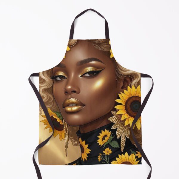Item preview, Black Woman in Sunflowers designed and sold by Faelightstudio.