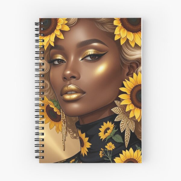 Item preview, Black Woman in Sunflowers designed and sold by Faelightstudio.