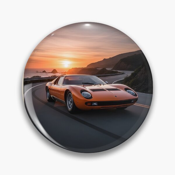 Item preview, Lamborghini Miura Sunset Drive Poster Classic Italian Supercar Art designed and sold by Motorline44.