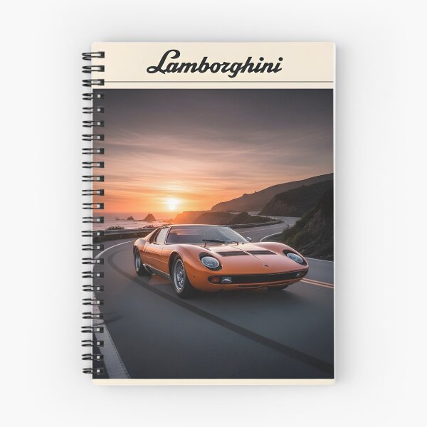 Item preview, Lamborghini Miura Sunset Drive Poster Classic Italian Supercar Art designed and sold by Motorline44.