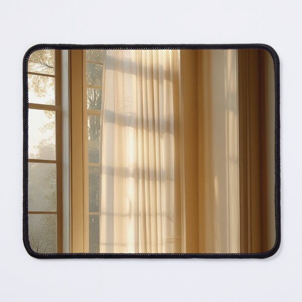 Item preview, Flowing Curtains in Morning Glow – Airy Study Art designed and sold by semenol.