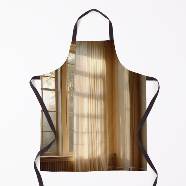 Item preview, Flowing Curtains in Morning Glow – Airy Study Art designed and sold by semenol.