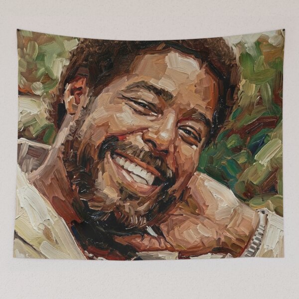 Item preview, The Maestro of Love – Barry White Expressive Oil Portrait designed and sold by Art's Diner.