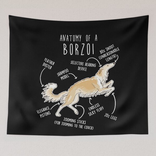 Item preview, Gold Borzoi Dog Anatomy designed and sold by Clara Hollins.