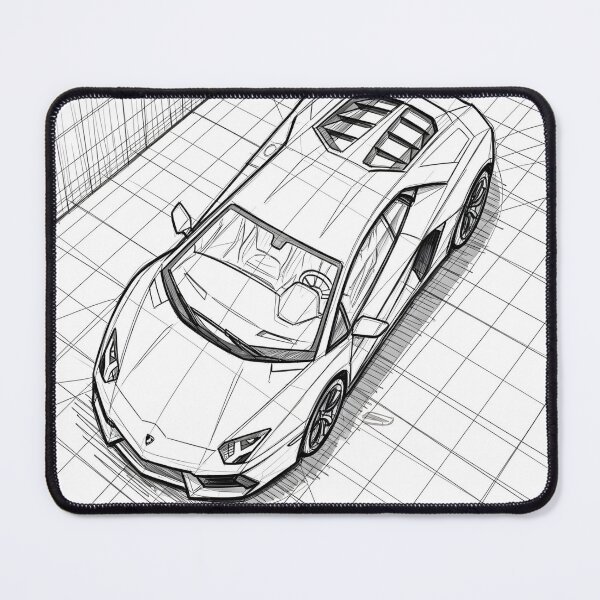 Item preview, Lamborghini Aventador Blueprint Sketch Poster Supercar Technical Illustration designed and sold by Motorline44.