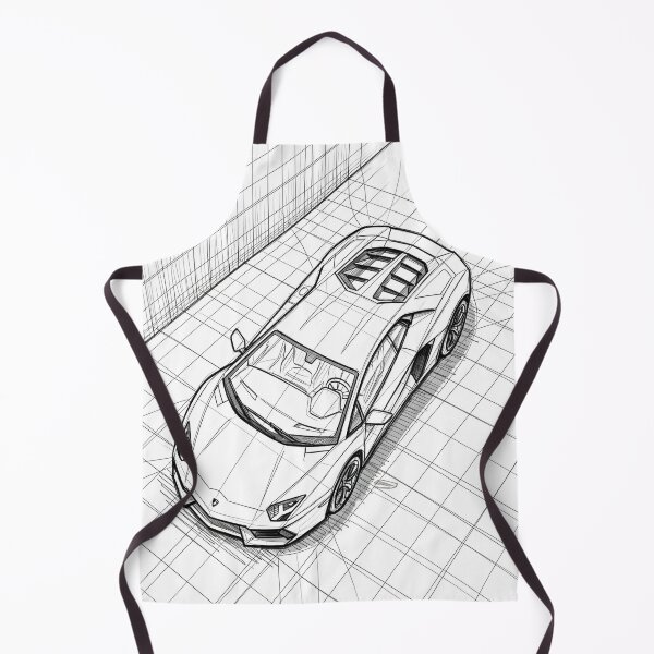 Item preview, Lamborghini Aventador Blueprint Sketch Poster Supercar Technical Illustration designed and sold by Motorline44.