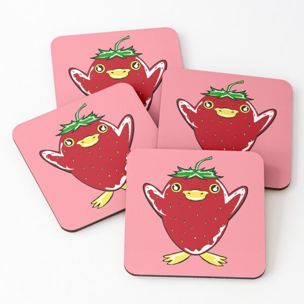 Item preview, Strawberry Duck with pink Background  designed and sold by missmann.