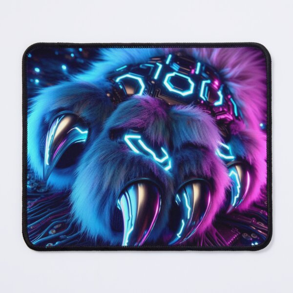 Item preview, Furry, neon light soaked, biomechanical beast paw resting designed and sold by FooryFootPrint.