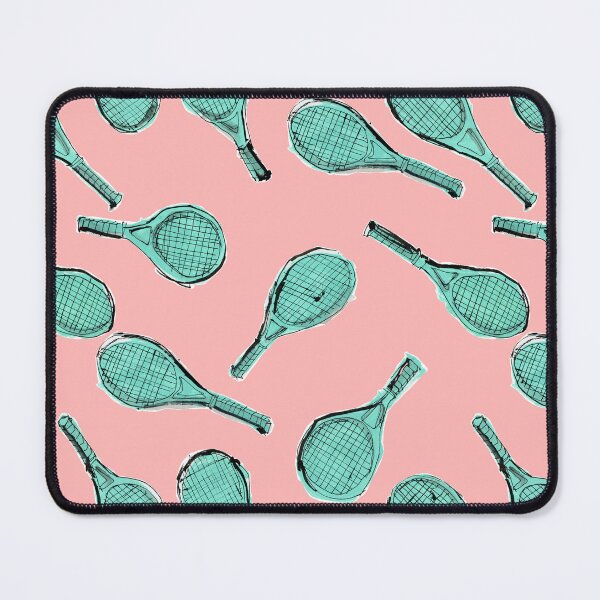 Item preview, Sketchy Tennis Rackets mint on salmon designed and sold by Suburbansketcher.