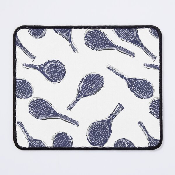 Item preview, Sketchy Tennis Rackets pattern navy on white designed and sold by Suburbansketcher.