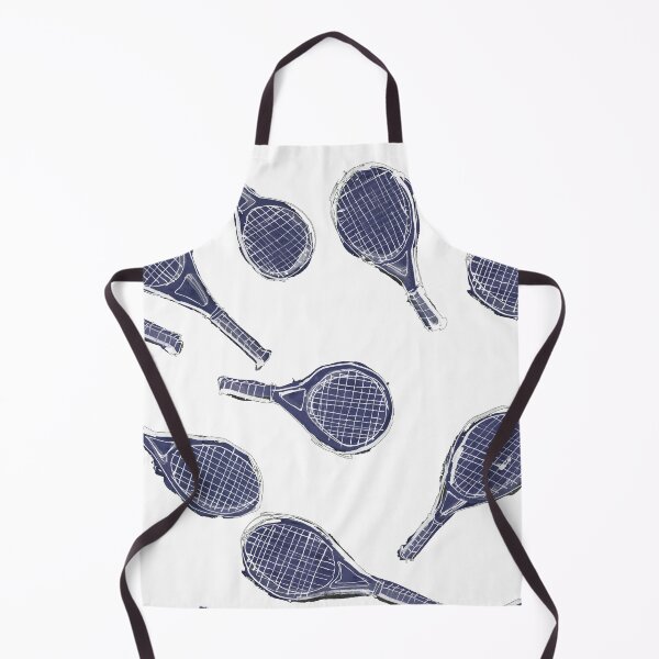 Item preview, Sketchy Tennis Rackets pattern navy on white designed and sold by Suburbansketcher.