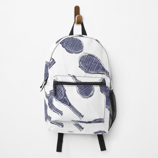Item preview, Sketchy Tennis Rackets pattern navy on white designed and sold by Suburbansketcher.