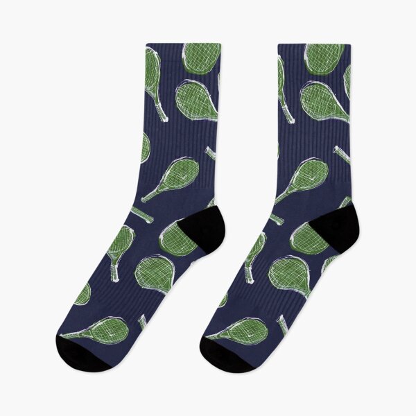 Item preview, Sketchy Tennis Rackets pattern navy and green designed and sold by Suburbansketcher.