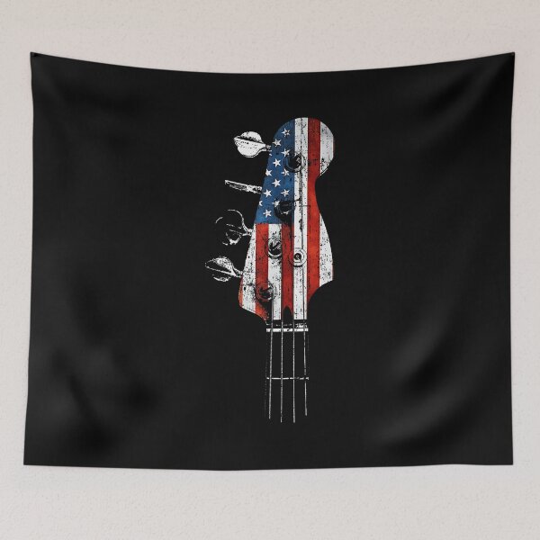 Item preview, Bass Guitar Headstock USA Flag for Bassist and Bass Player designed and sold by MerchDeviant.