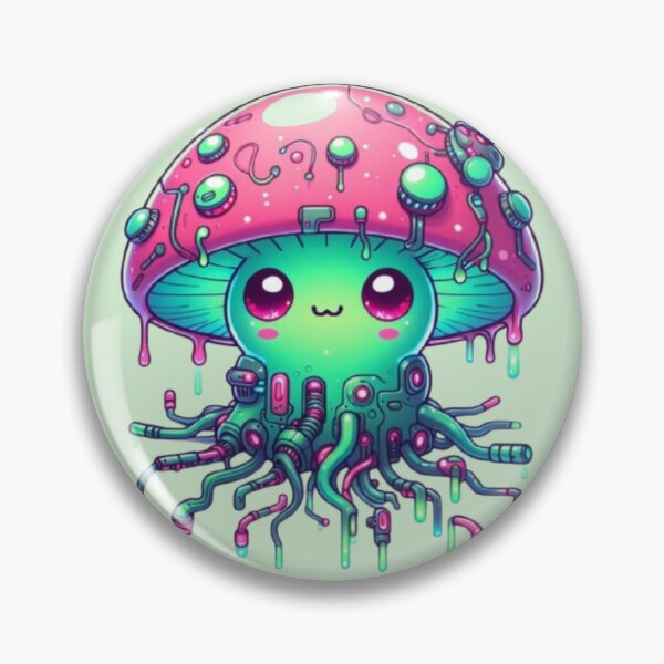 Item preview, Cute Glowing Baby Biomechanical Mushroom designed and sold by FooryFootPrint.