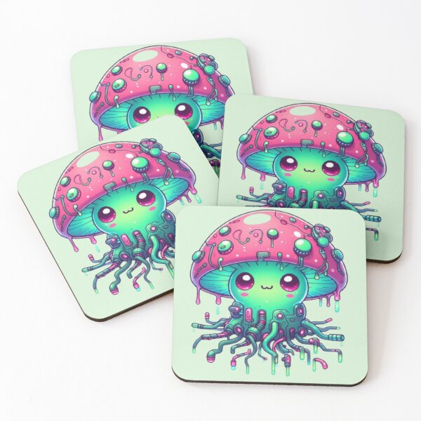 Item preview, Cute Glowing Baby Biomechanical Mushroom designed and sold by FooryFootPrint.