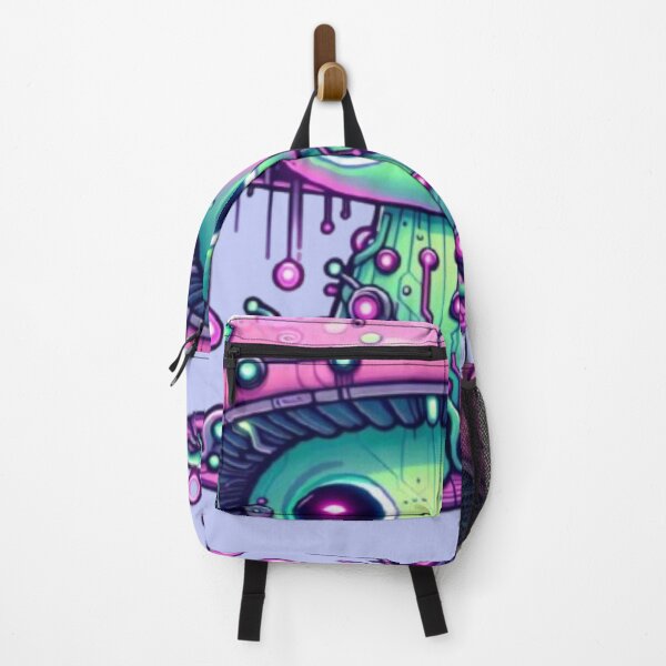 Item preview, Cute Wide-Eyed Biomechanincal Neon Mushroom Oozing Love designed and sold by FooryFootPrint.
