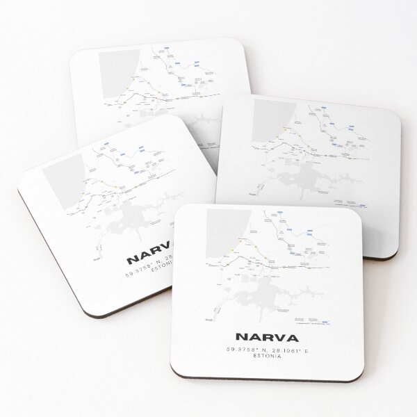 Item preview, Narva Estonia Coordinates Print | 59.3758° N 28.1961° E designed and sold by RM-Journey.