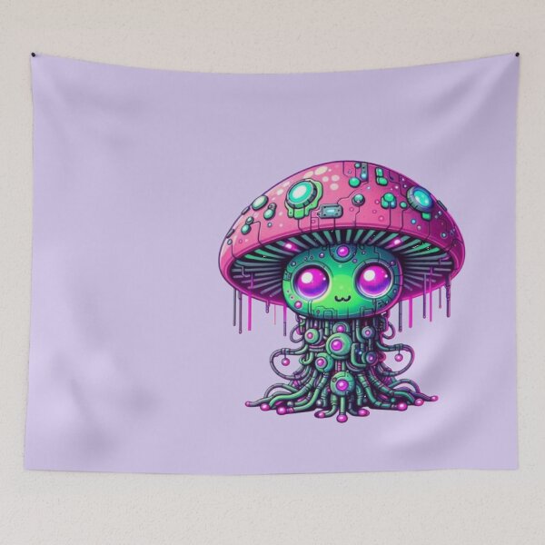 Item preview, Bubblegum Eyes Candy Biomechanical Baby Mushroom Cyborg designed and sold by FooryFootPrint.
