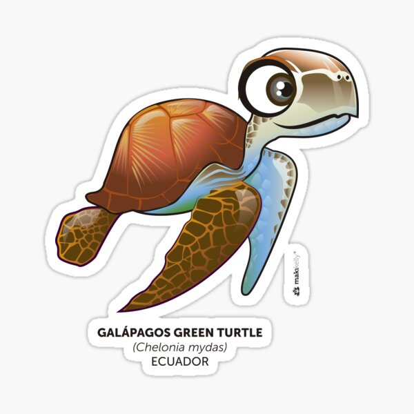 Galapagos Green Turtle Sticker