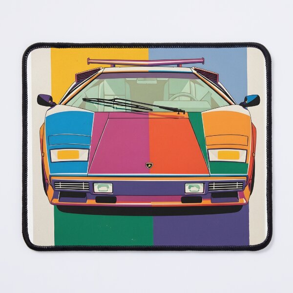 Item preview, Lamborghini Countach Retro Poster Colorful 80s Supercar Art designed and sold by Motorline44.