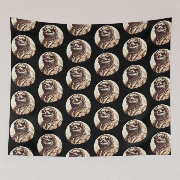 Item preview, Retro Sloth with Sunglasses – Vintage Cool Lazy Animal Illustration designed and sold by CyfroweMysli.