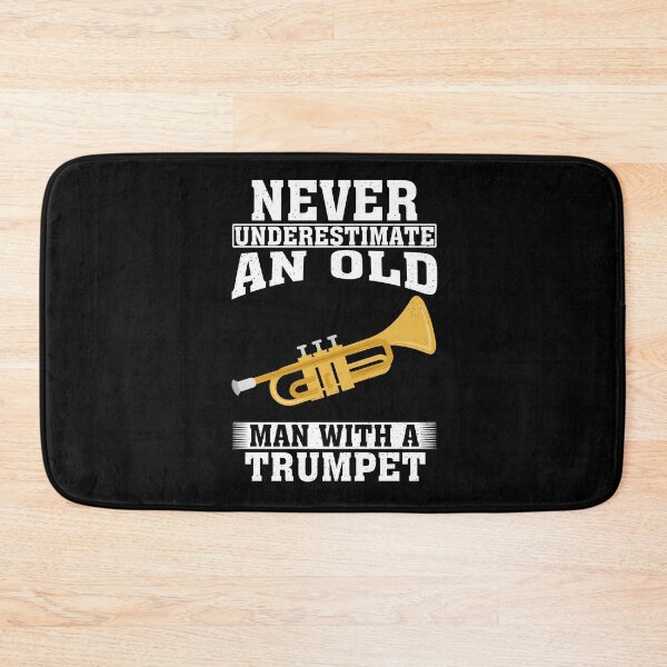 Item preview, Never Underestimate an Old Man with A Trumpet designed and sold by CosmoKitsch.