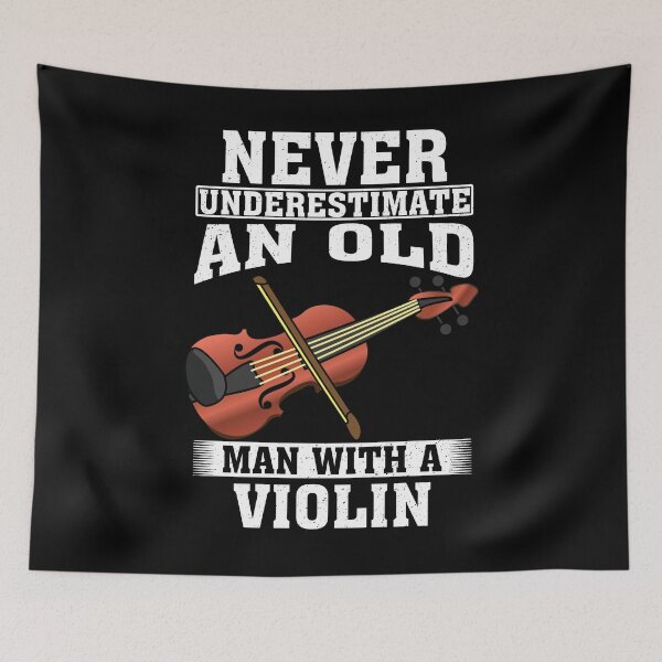 Item preview, Never Underestimate an Old Man with A Violin designed and sold by CosmoKitsch.