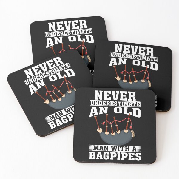 Item preview, Never Underestimate an Old Man with A Bagpipes  designed and sold by CosmoKitsch.