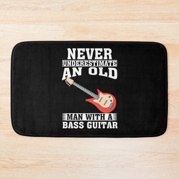 Item preview, Never Underestimate an Old Man with A Bass Guitar designed and sold by CosmoKitsch.