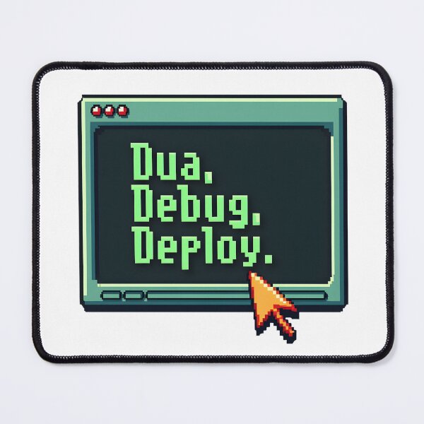 Item preview, Dua Debug Deploy Muslim Coder T-Shirt | Retro Pixel Islamic Streetwear Tee for Programmers & Hijabi Developers designed and sold by Vajid Designs .