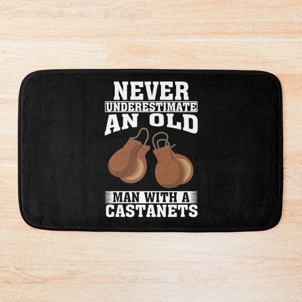 Item preview, Never Underestimate an Old Man with A Castanets designed and sold by CosmoKitsch.