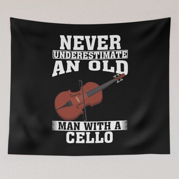 Item preview, Never Underestimate an Old Man with A Cello designed and sold by CosmoKitsch.