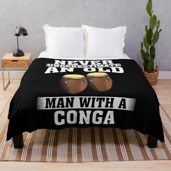 Item preview, Never Underestimate an Old Man with A Conga designed and sold by CosmoKitsch.