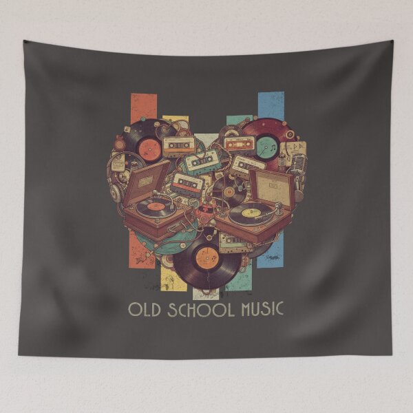 Item preview, Old-School Music Heart Collage designed and sold by Nacho Average Designs.