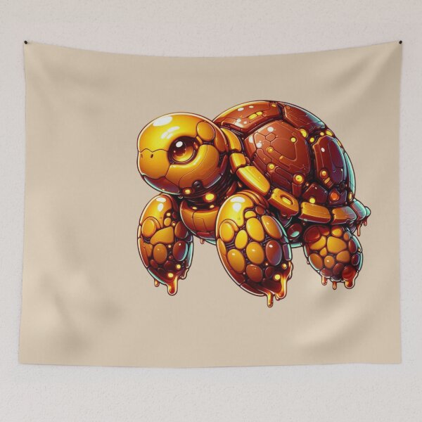 Item preview, Golden Cyberpunk Baby Turtle Oozing Toxic Honey designed and sold by FooryFootPrint.