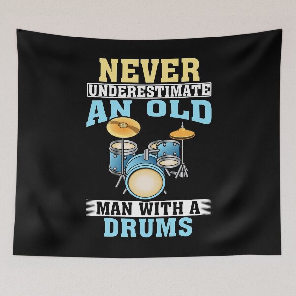 Item preview, Never Underestimate an Old Man with A Drums designed and sold by CosmoKitsch.