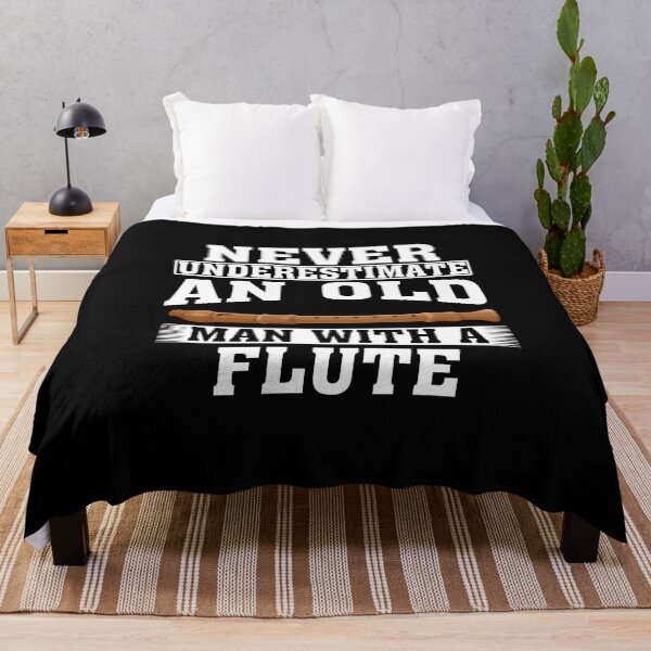 Item preview, Never Underestimate an Old Man with A Flute designed and sold by CosmoKitsch.