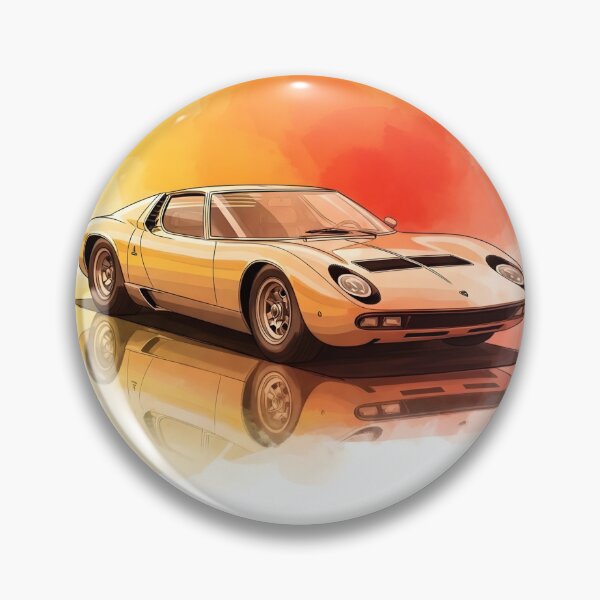 Item preview, Lamborghini Miura Watercolor Poster Classic Italian Supercar Art designed and sold by Motorline44.