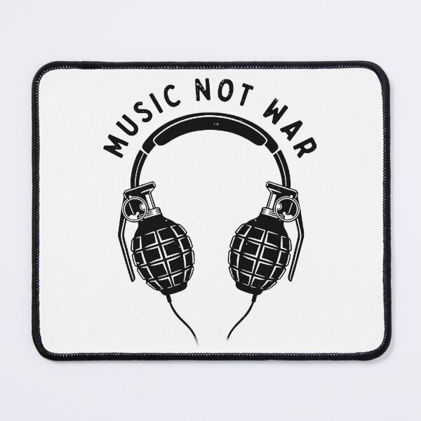 Item preview, Music Not War Grenade Headphones Anti War Peace Art designed and sold by Nordo Studio.