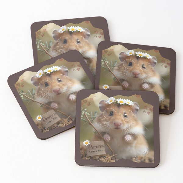 Item preview, Cottagecore Cute Hamster Peace Grows Here designed and sold by StoneybrokeM.