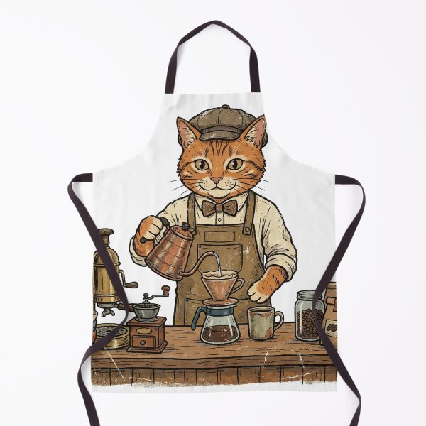 Item preview, Barista Cat in Classic Coffee Shop designed and sold by pictranoosa.