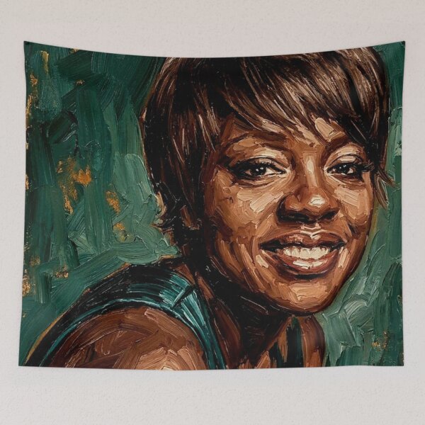 Item preview, Viola Davis – Powerful Grace Expressive Oil Portrait designed and sold by Art's Diner.