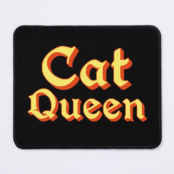 Item preview, Cat Queen in Yellow Medieval Typography designed and sold by Memes N Lore .