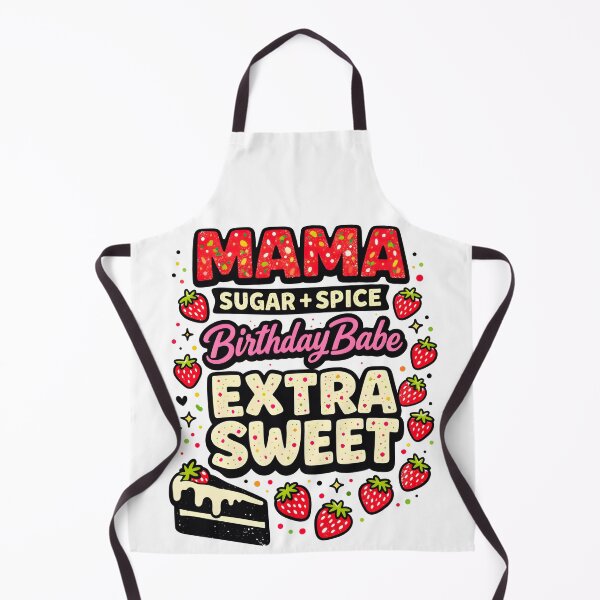 Item preview, Mama Birthday Babe Extra Sweet Strawberry Cake Typography Design designed and sold by designleon19.