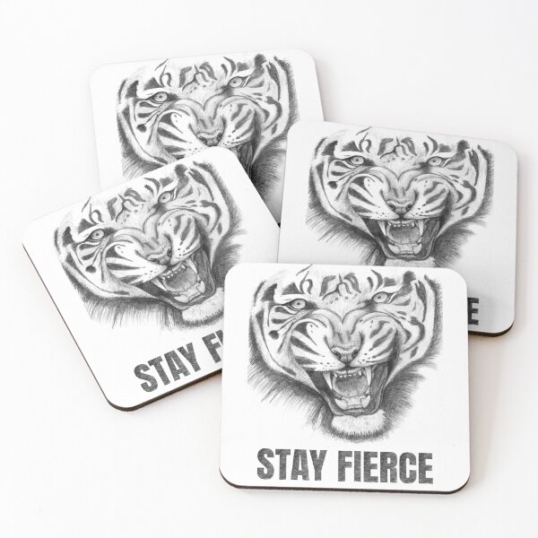 Item preview, Stay Fierce – Roaring Tiger Pencil Sketch designed and sold by AVH-Designs.