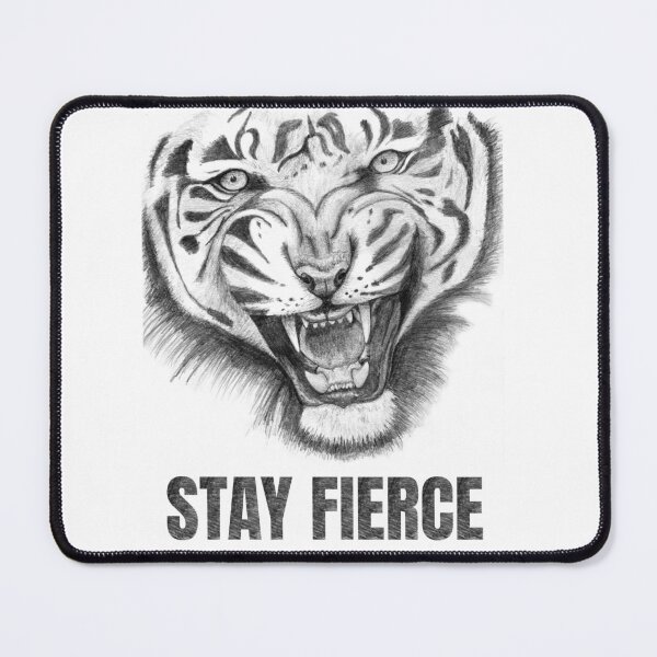 Item preview, Stay Fierce – Roaring Tiger Pencil Sketch designed and sold by AVH-Designs.